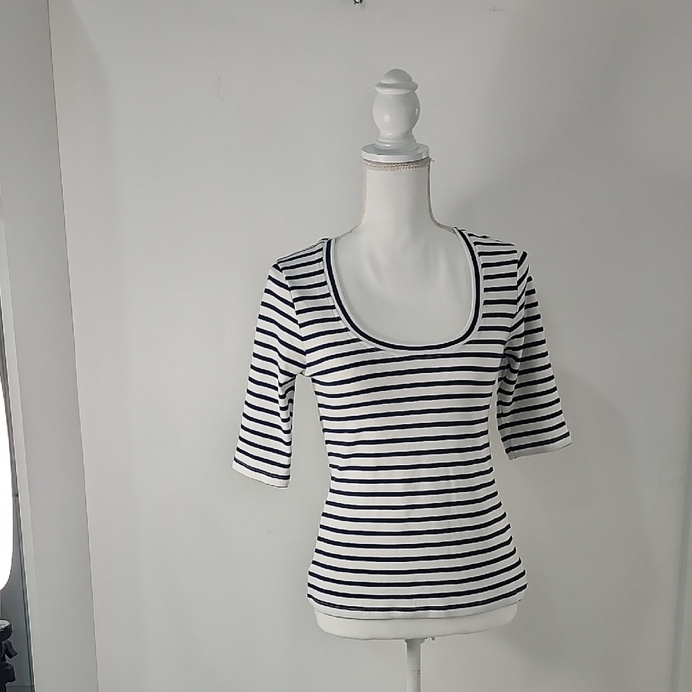 Striped Black and White Women's Top
